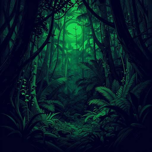 Cyberpunk Jungle Apocalypse Now Scene