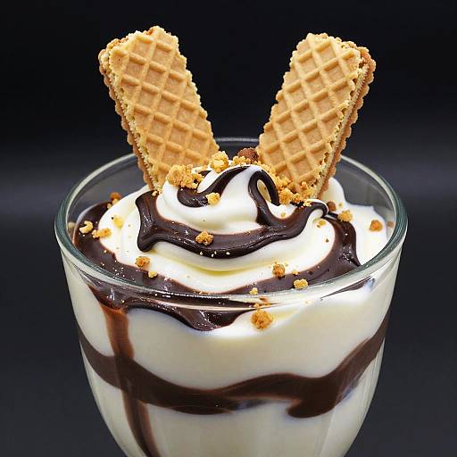 Elegant Chocolate Swirl Dessert Close-Up