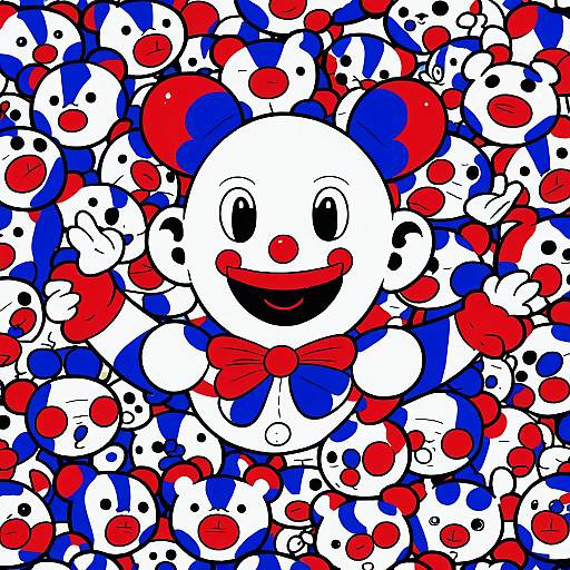 Illustration of Mr. mime, pokemon in the style of Simoyuki