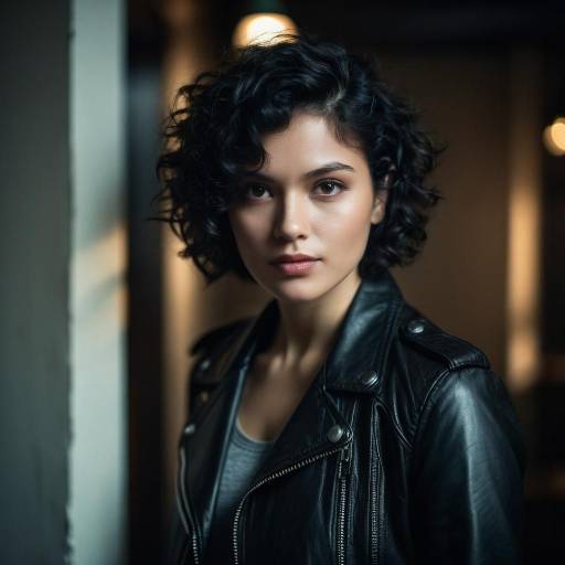 Portrait of Woman in Leather Jacket