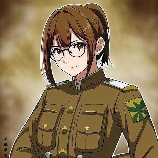 Illustration of Hange zoe, shingeki no kyojin in the style of Kikuyoshi (tracco)