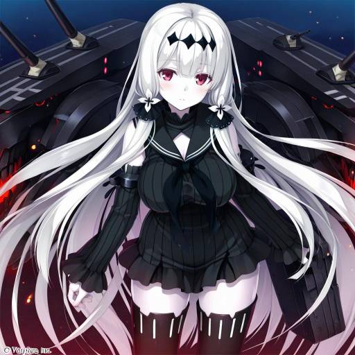 Illustration of Aircraft carrier water oni, kantai collection in the style of Kobuichi