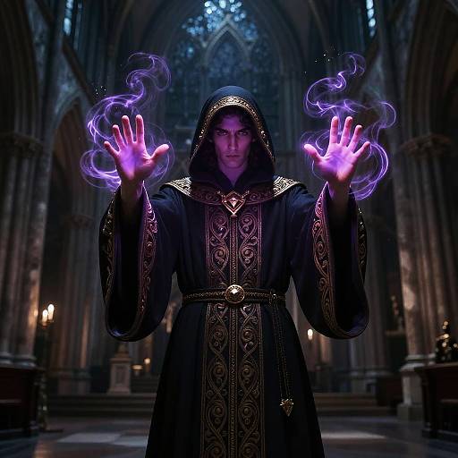 Gothic Sorcerer Casting Spell