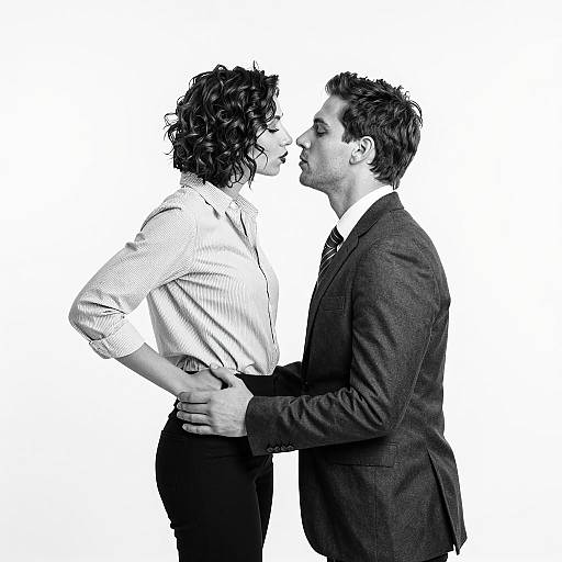 Black and White Romantic Couple Portrait