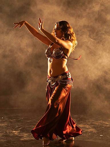 Cinematic Ruby Belly Dance Motion Shot