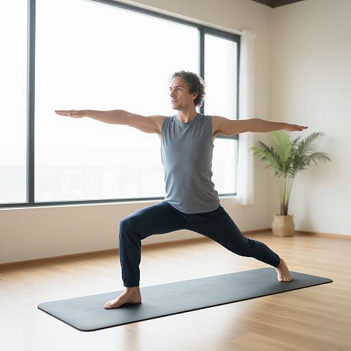 Man Practicing Yoga in Minimalist Studio