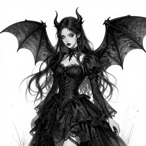 Detailed Hard Gothic Fairy Illustration