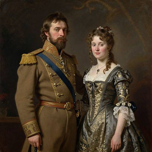 Classic Russian Portrait in Bryullov Style