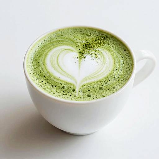 Iced Matcha Latte in Porcelain Teacup