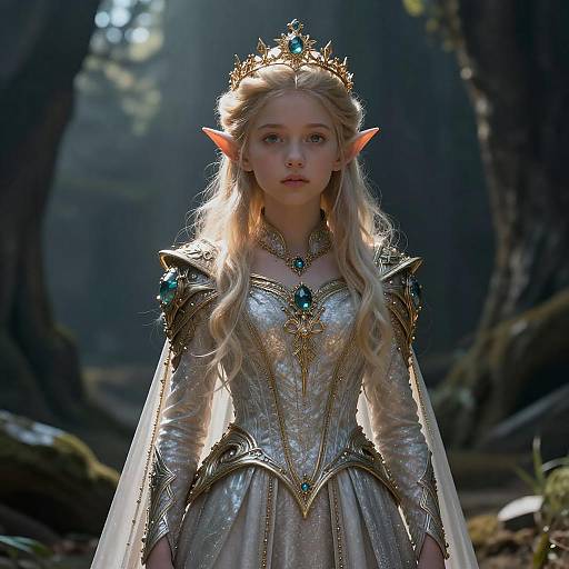 Intricate Fantasy Elf Princess Wallpaper