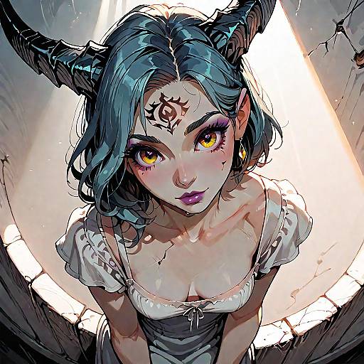 Three-Eyed Porcelain Woman at Night