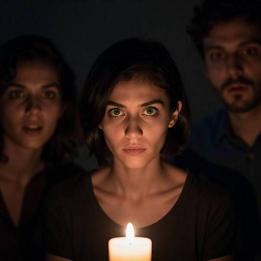 Candlelit Portrait of Three Expressions