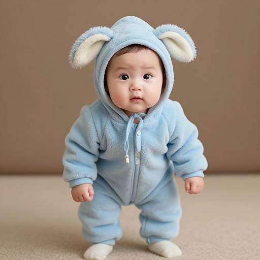 Adorable Baby in Magical Blue Outfit