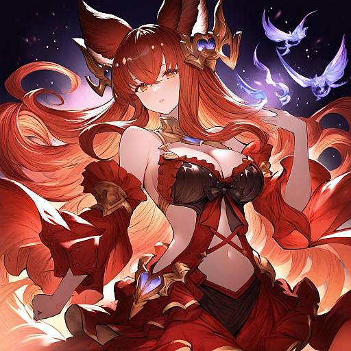 Illustration of Anthuria, granblue fantasy in the style of Koruse