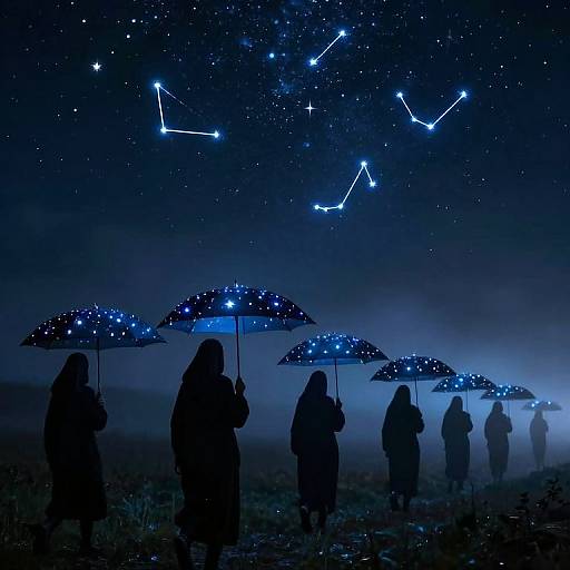 Luminous Constellation Umbrella Procession