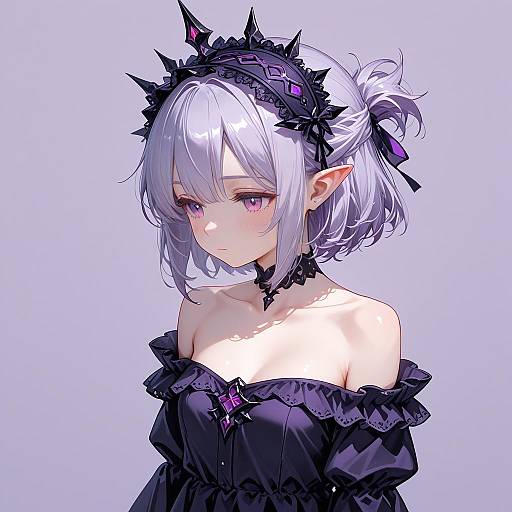 Elegant Girl on Lavender Background