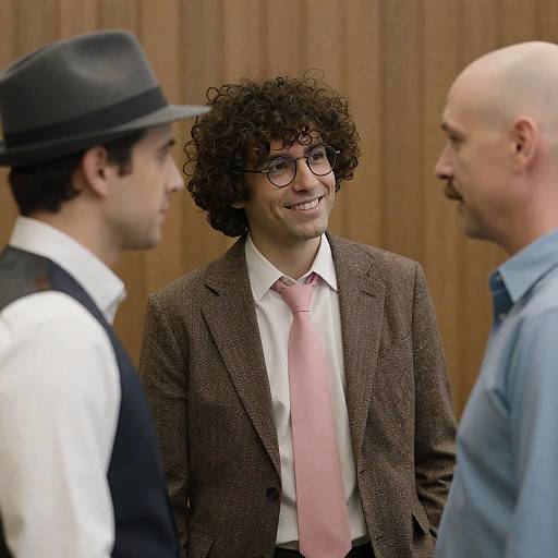 Three Men in Unique Outfits Smiling