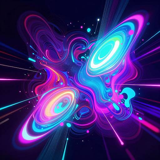 Neon Cyberpunk Abstract Digital Art