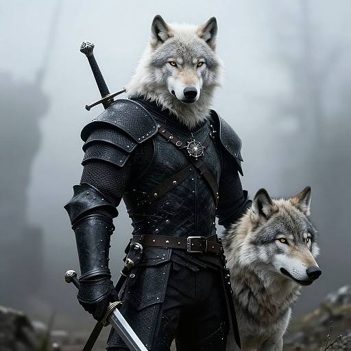 Epic Witcher in Wolf Armor