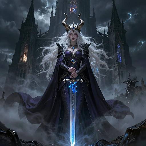 Dark Fantasy Illustration of Hel, Ruler of Underworld