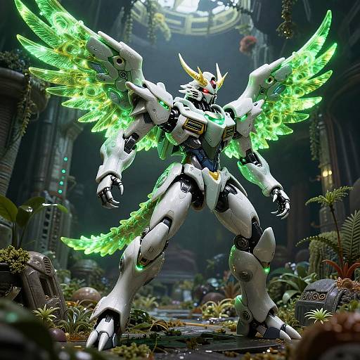 Radiant Ruby Falcon Mech Warrior