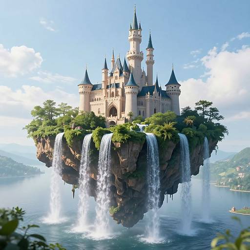 Floating Fairytale Castle Above Chasm