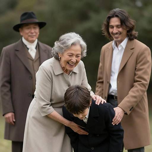 Multigenerational Family Outdoors Laughing