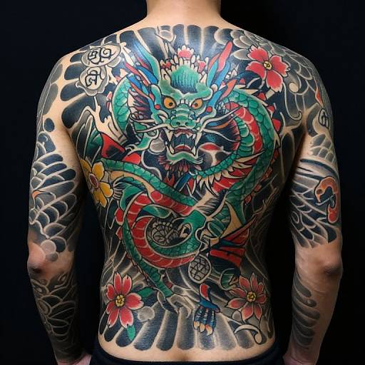 Vibrant Japanese Tattooed Back
