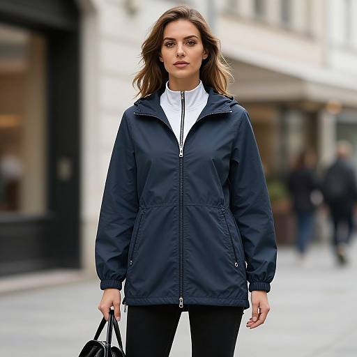Stylish Windbreaker on Trendy European Woman