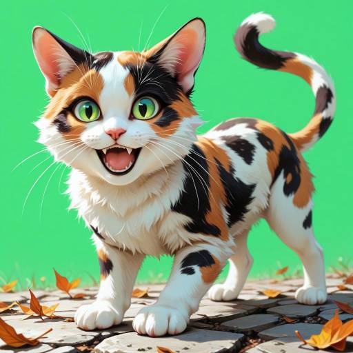 Vibrant Spotted Calico Cat Portrait Vibrant Spotted Calico Cat Portrait