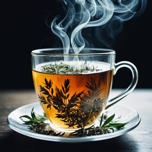 Steaming Herbal Tea in Glass Cup