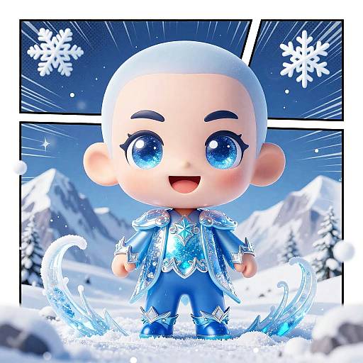 Cheerful Chibi Ice Magician