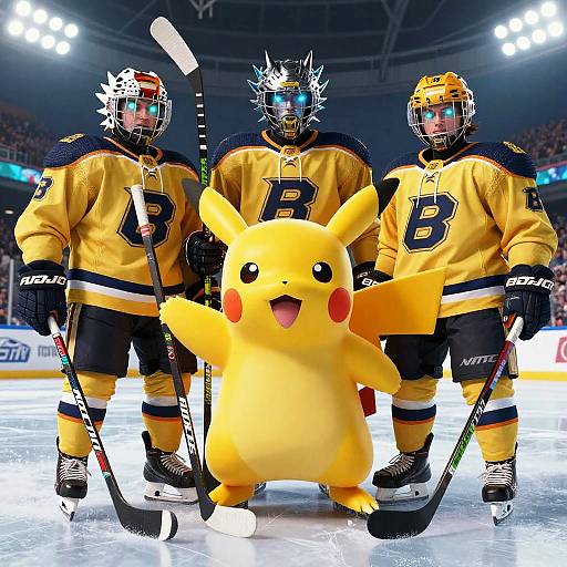 Epic Hockey Pokémon Team Pose