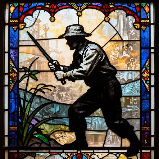 Banksy Stained Glass Cinematic Art