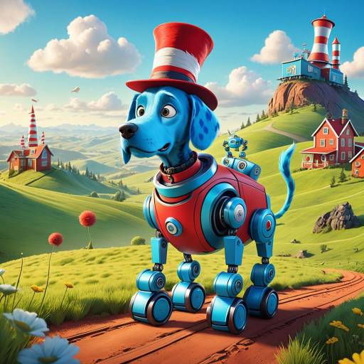 Seuss-Style Dog Building a Robot Seuss-Style Dog Building a Robot
