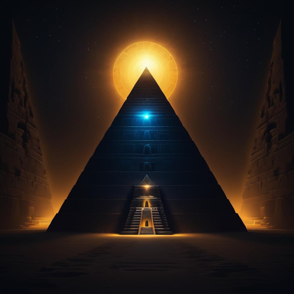 Ominous Pharaoh in Deserted Pyramid