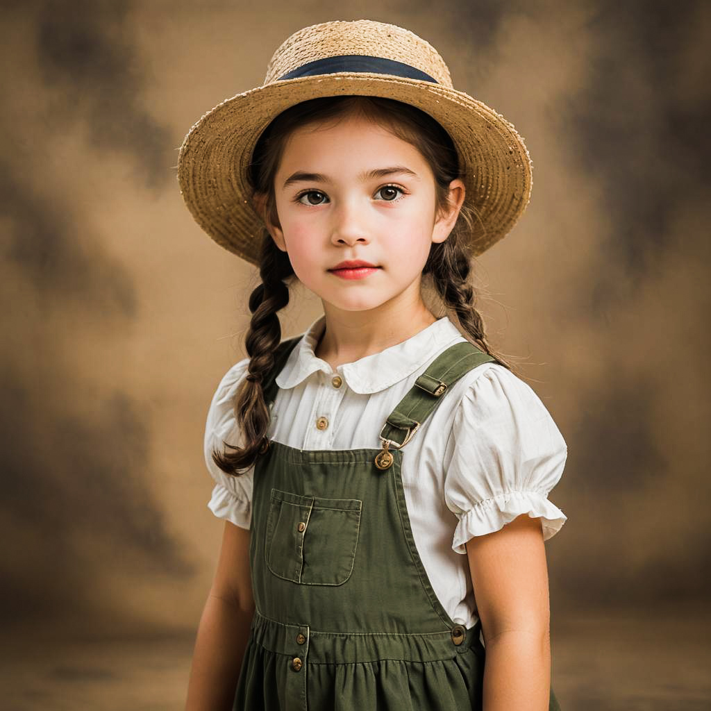 Innocent Girl in Farmer Outfit Photo-shoot