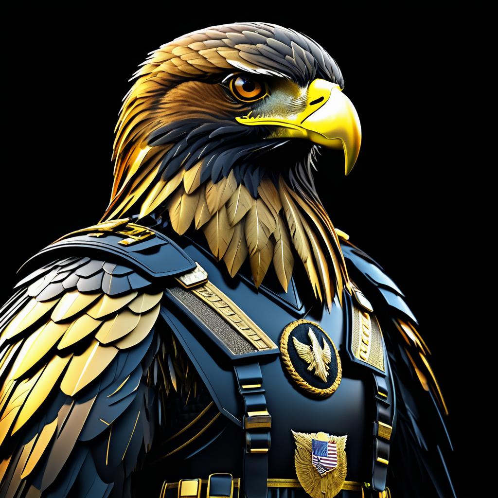 Majestic Golden Eagle General in Dystopia