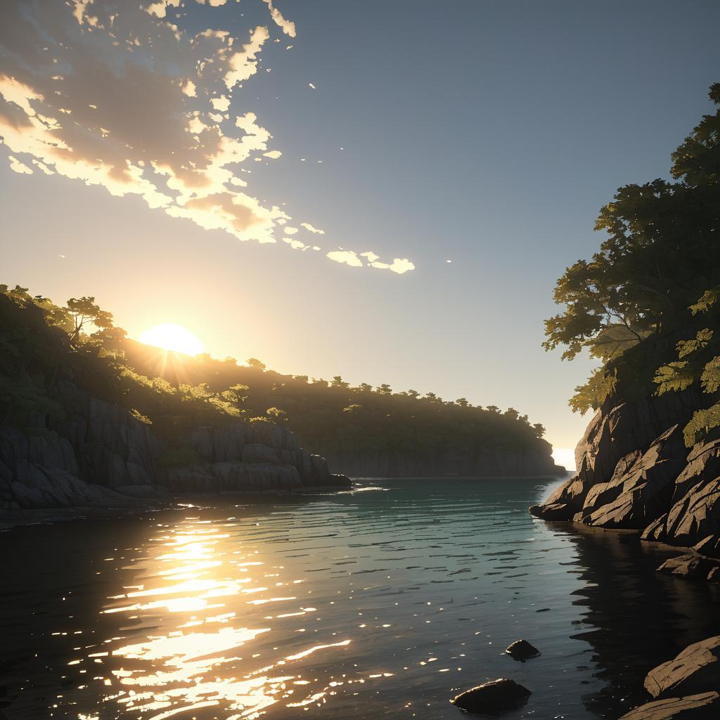 Serene Secluded Cove at Dawn