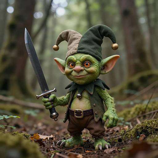 Cinematic Goblin in a Forest Setting