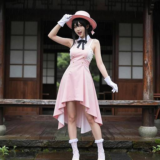 Admiral Kancolle on Rainy Tea House Porch