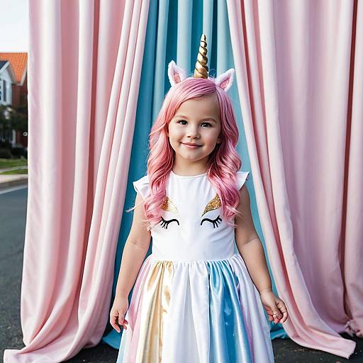 Whimsical Toddler in Unicorn Costume