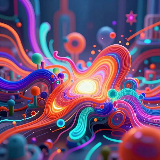 Vibrant Abstract Futuristic Art