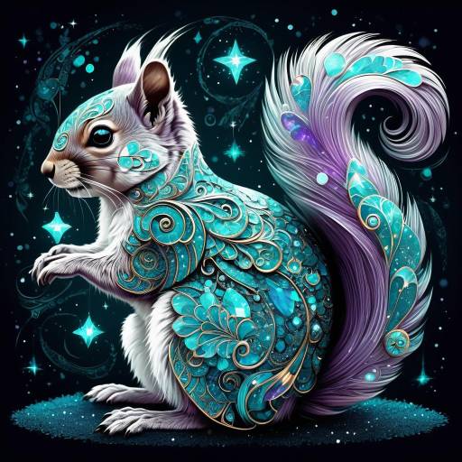 Mystical Squirrel in Starry Fantasy