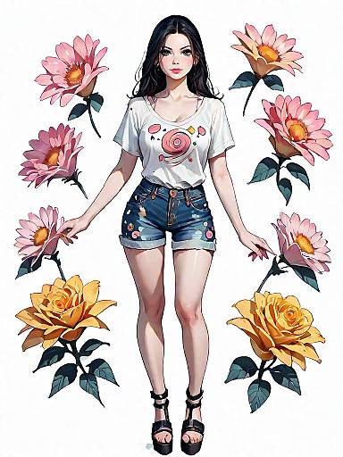 Stylish Casual Woman in Full Body Shot