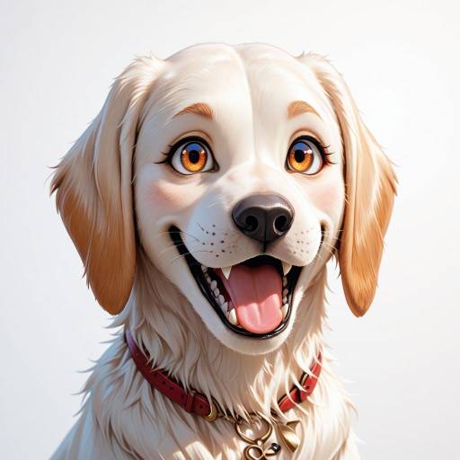Joyful Cartoon Labrador Retriever Illustration