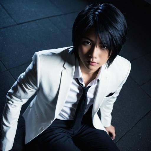 Stylish Young Man in White Blazer Sitting