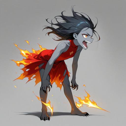 Radiant Girl Enveloped in Golden Flames Radiant Girl Enveloped in Golden Flames