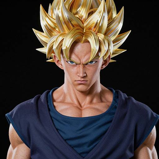 Hyperdetailed Dave Mustaine as Super Saiyan