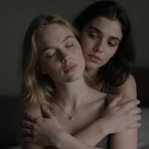 Intimate Embrace of Two Women